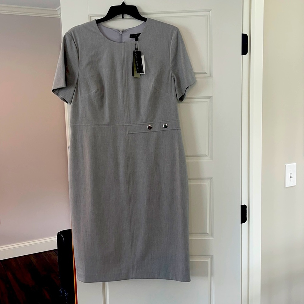 Classic sheath dress with 2 button detail